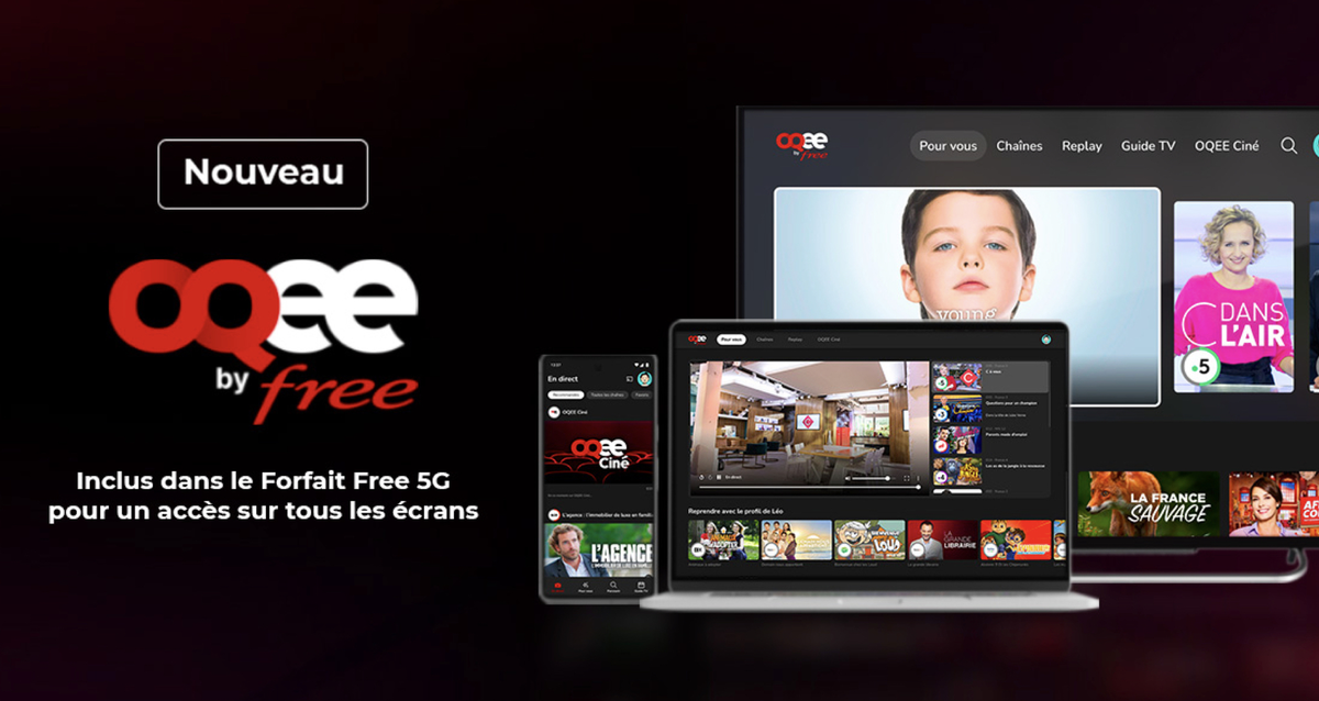 L'app OQEE dans le forfait Free 5G et sur l'Apple TV hors réseau Free !