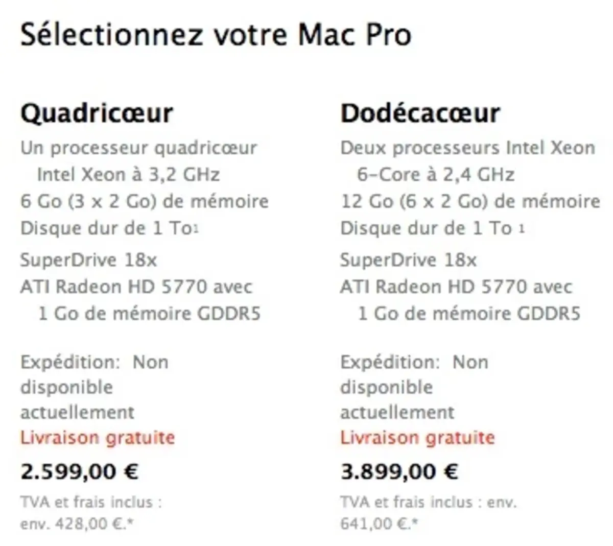 עוד Mac Pros בצרפת ובסך הכל באירופה, אחרת ב