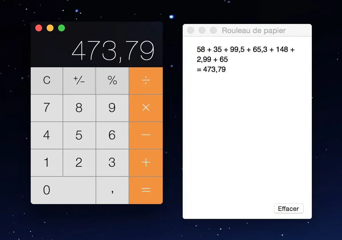 Astuce : surveillez et imprimez vos calculs complexes sur l'app Calculette d'OS X