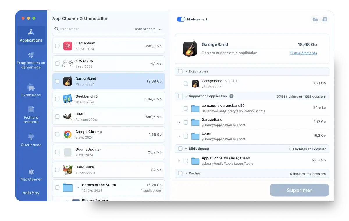 App Cleaner & Uninstaller désinstaller applications
