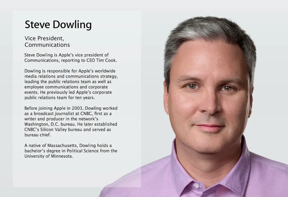 Officiel : Steve Dowling est le nouveau "Vice-President des Communications" chez Apple