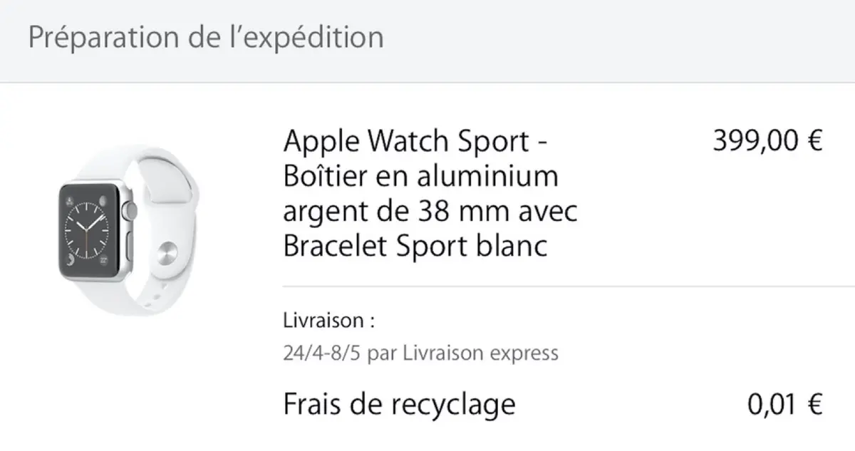 Apple Watch : ça bouge sur l'Apple Store français ! Apple met à jour ses suivis de commande