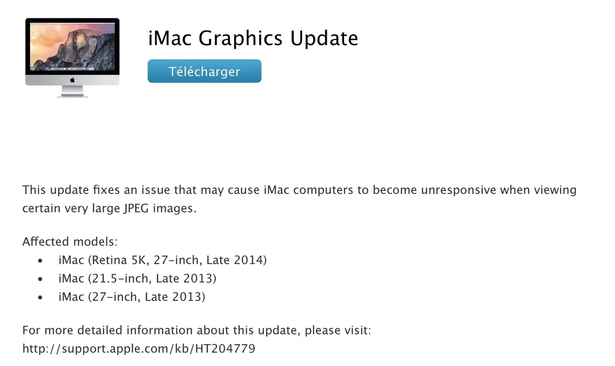 Une mise à jour graphique des iMac et iMac Retina pour Yosemite