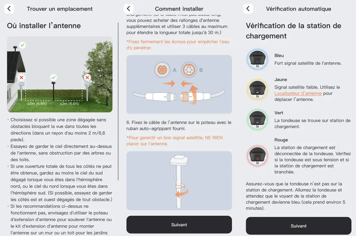 L'installation via l'App est vraiment détaillée