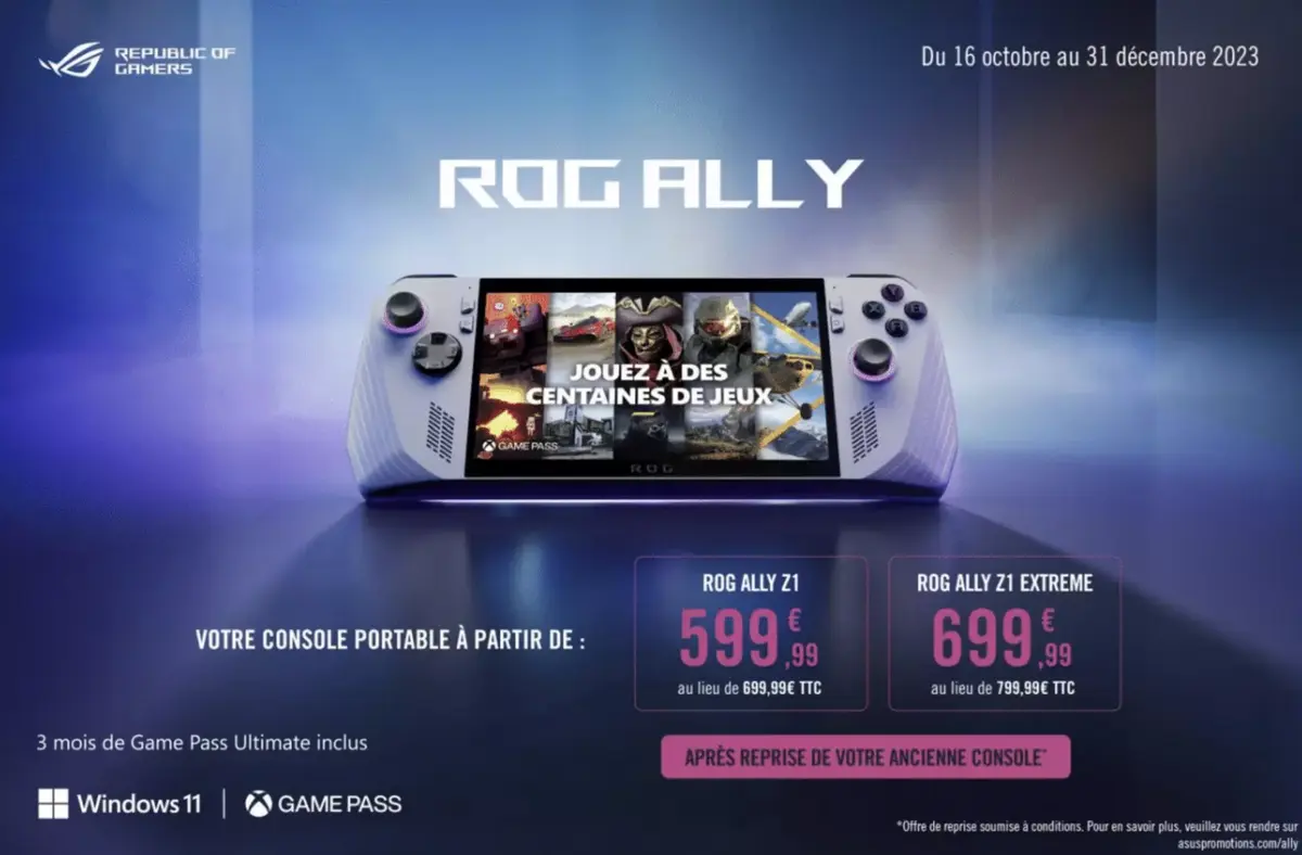 Asus ROG Ally offre de reprise