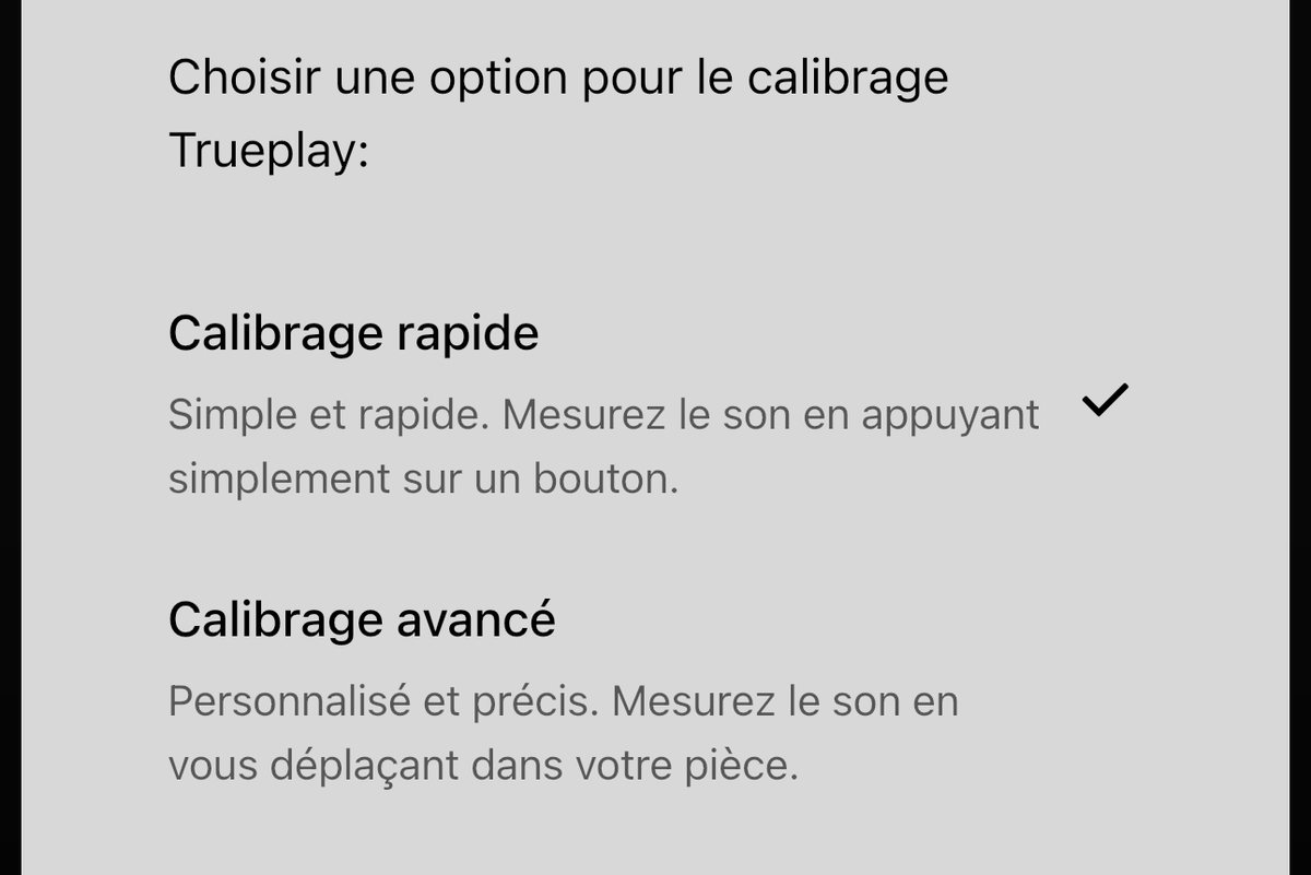 Les deux modes pour Trueplay