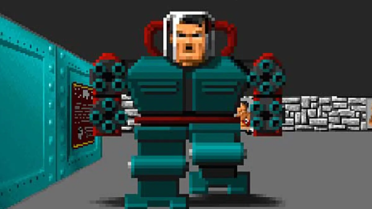 Le boss final du premier FPS Wolfenstein 3D&nbsp;: Mecha-Hitler.