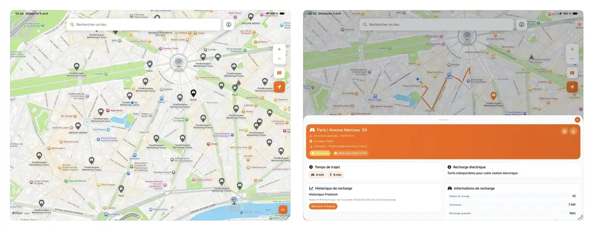 NuttyGo&nbsp;: l'app iOS pour trouver gratuitement les stations les moins ch&egrave;res (carburant et recharge)