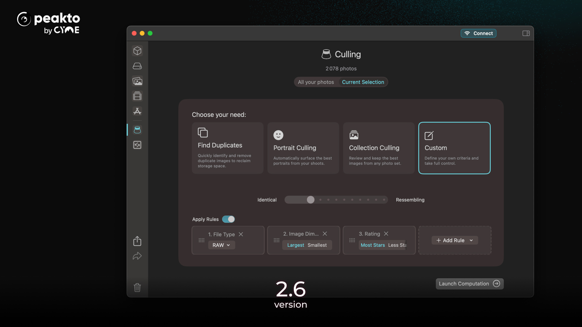 Peakto 2.6 d&eacute;ploie le tri et la d&eacute;duplication photo par IA sur toute la phototh&egrave;que