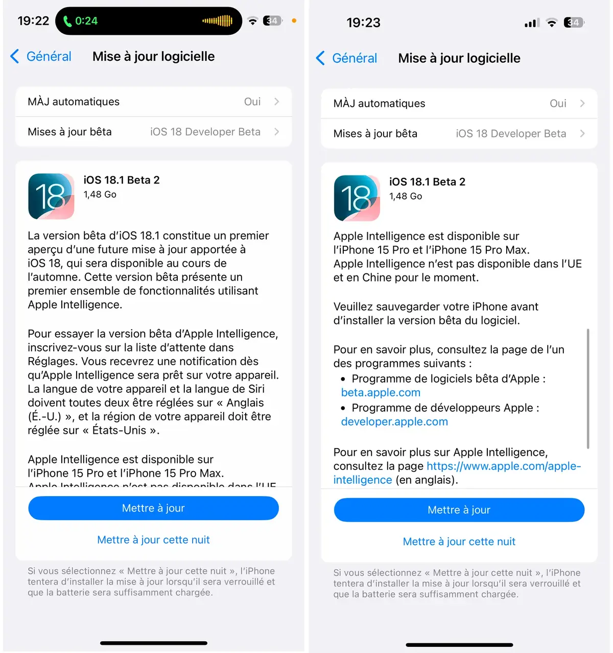 iOS 18.1 beta 2