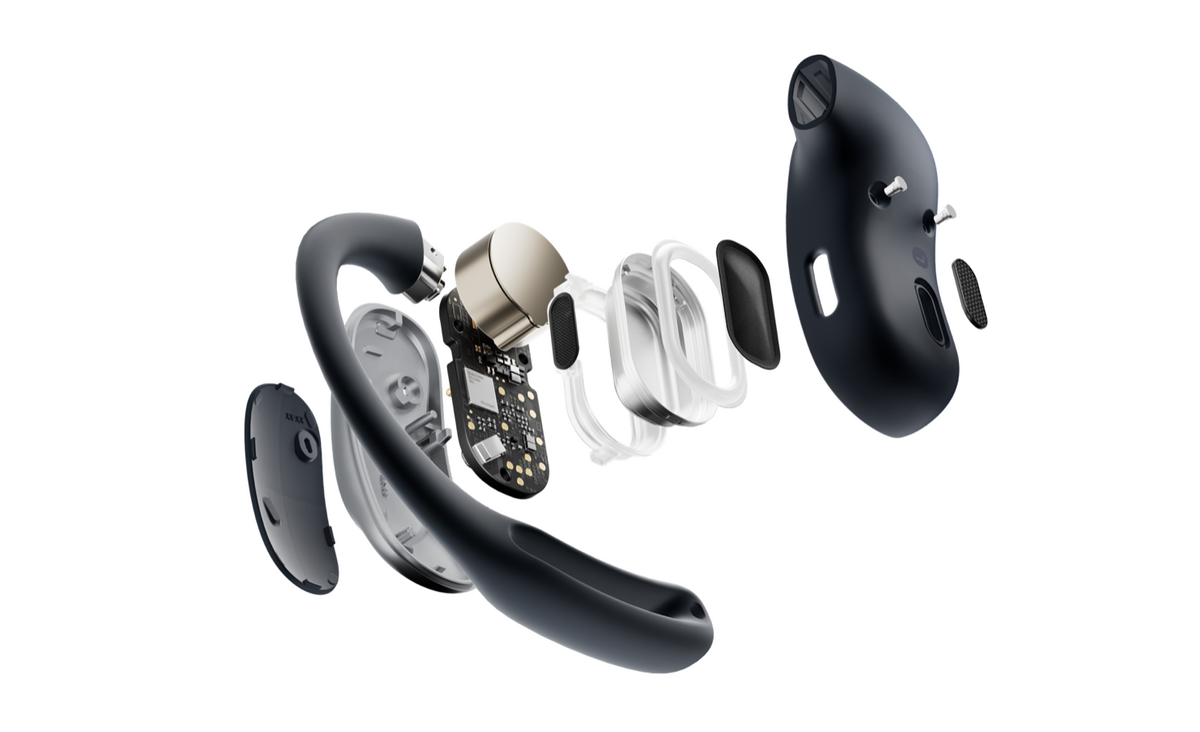 Les écouteurs oreilles libres OpenFit Air de Shokz sont disponibles