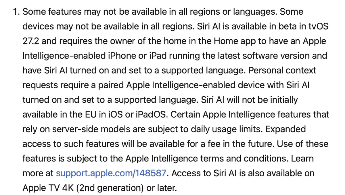 Siri AI arrive sur les anciennes Apple TV 4K&nbsp;!