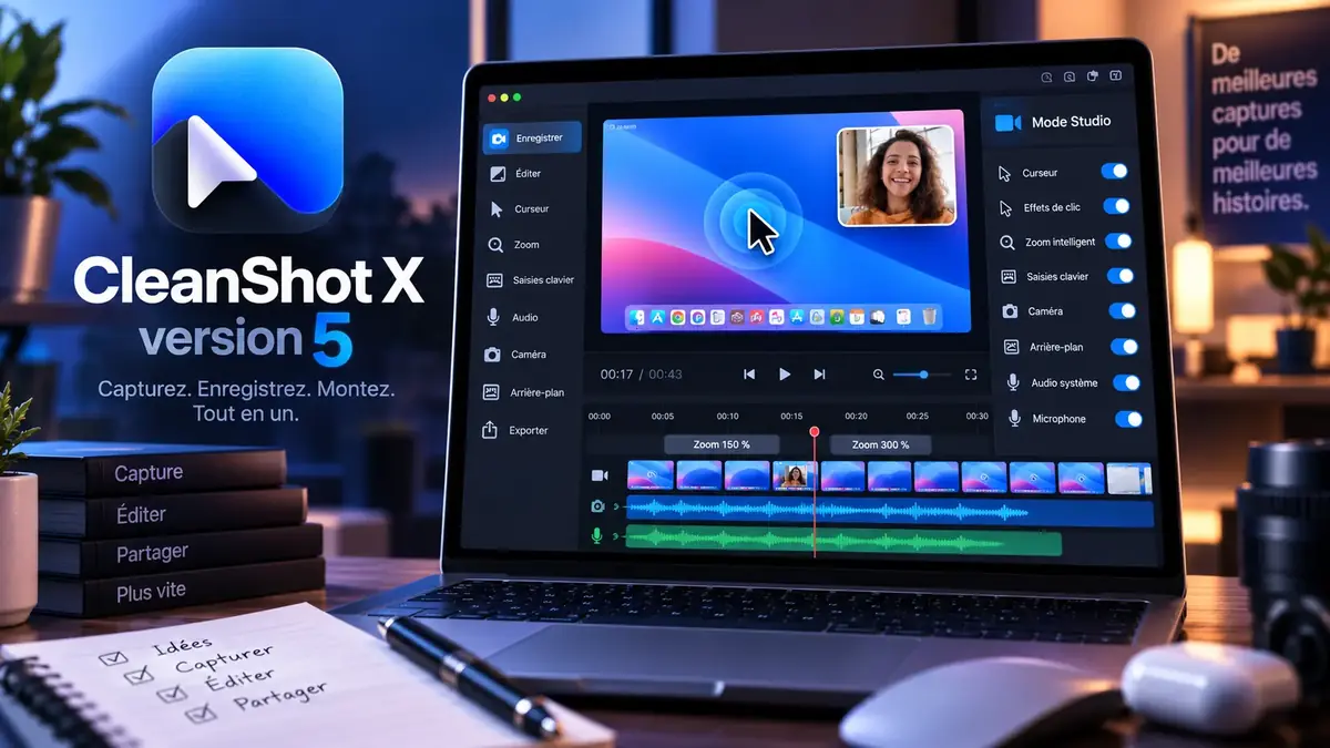 Capture vid&eacute;o de l'&eacute;cran sur Mac&nbsp;: CleanShot X passe &agrave; la vid&eacute;o avec sa version 5