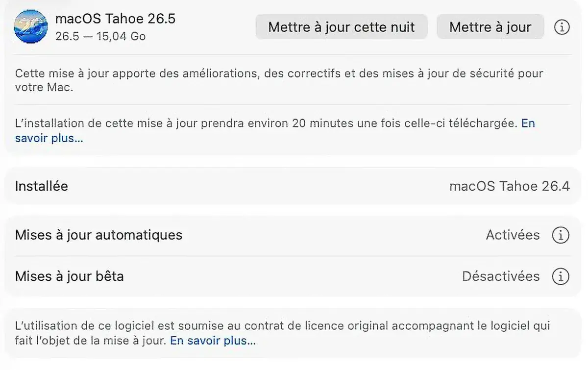 iOS 26.5, iPadOS 26.5, macOS 26.5 (et les autres) sont disponibles&nbsp;!