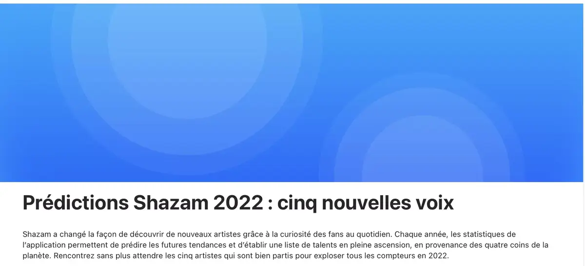 Les Prédictions Shazam 2022 sont disponibles (avec les 5 nouvelles voix à découvrir)