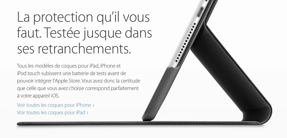 Toutes les coques de protection pour iPhone de l'Apple Store ont été testées par Apple