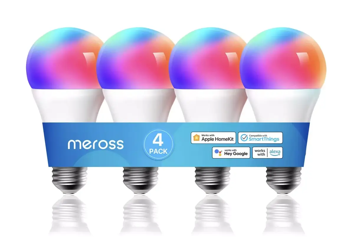 Jusqu'à 29% de réduction sur la gamme Meross compatible HomeKit (4 ampoules couleur à 48€)