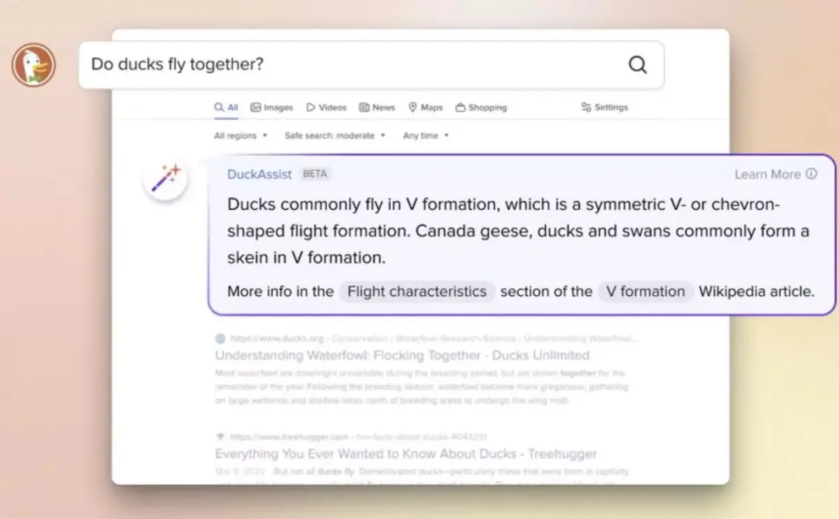 DuckDuckGo cède également aux charmes de ChatGPT