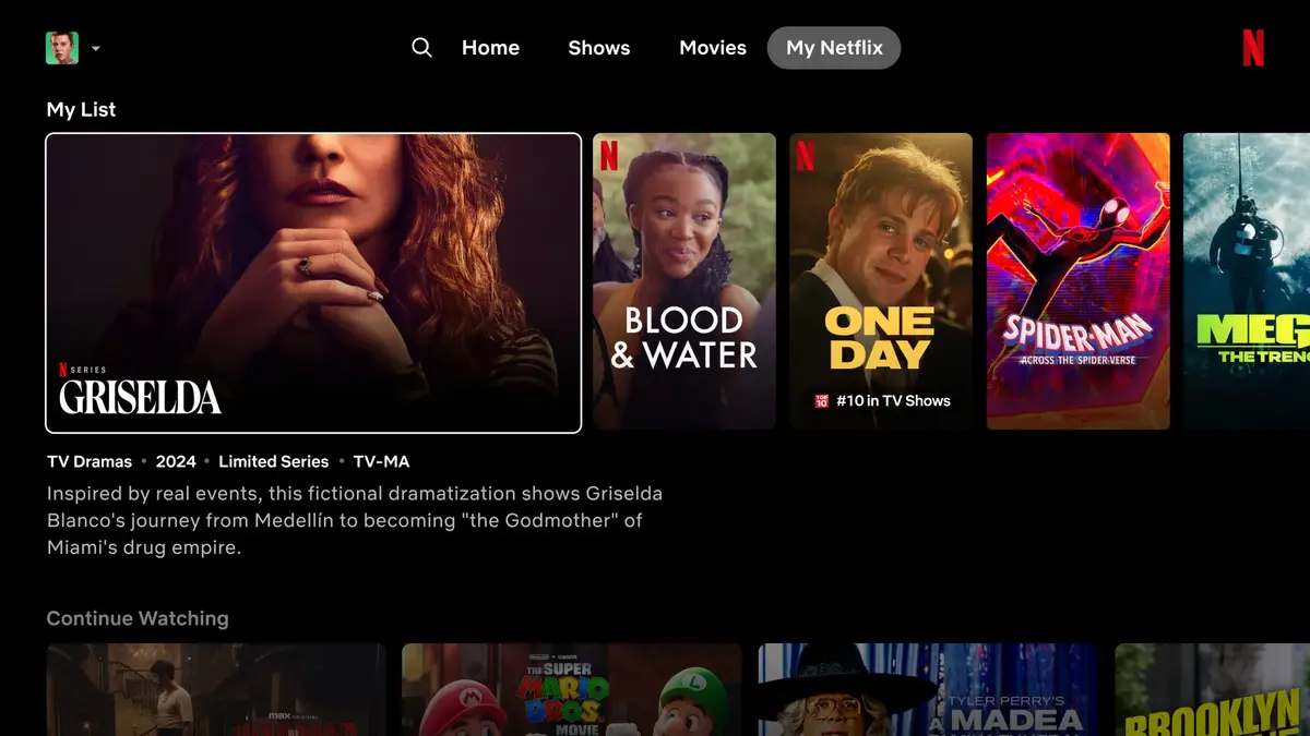 Un nouveau look pour l'application TV de Netflix