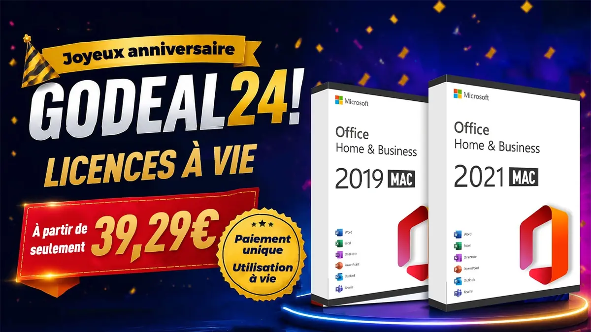 Godeal24 Microsoft Office 365 Mac promo anniversaire