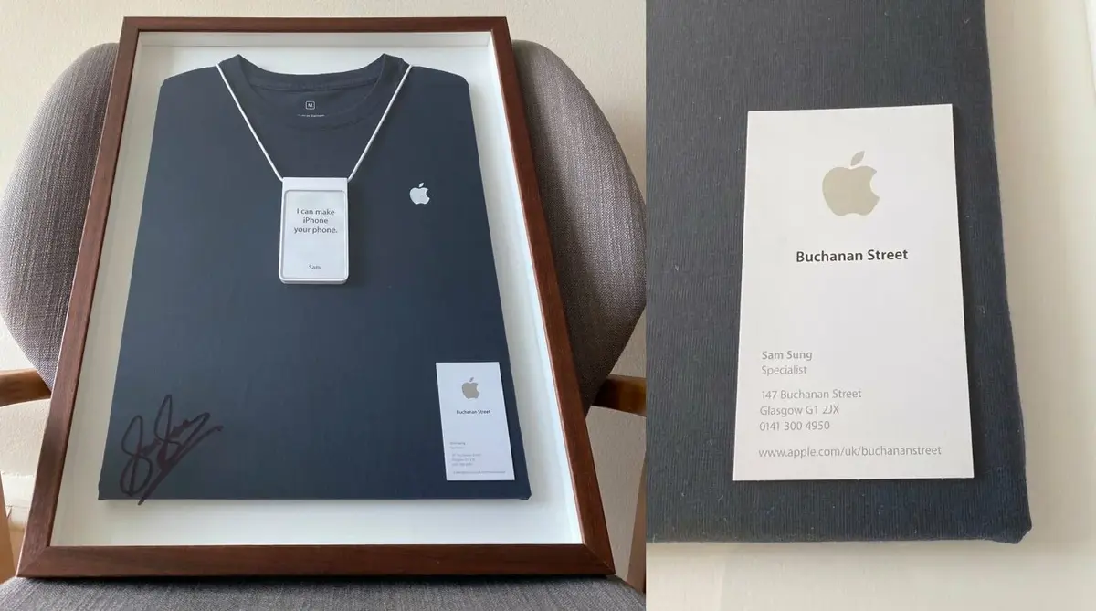 Insolite : Sam Sung, ex-salarié d'Apple, vend une carte de visite pour la bonne cause !