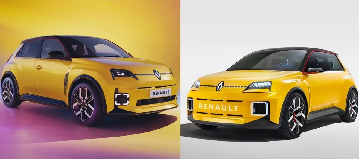 À gauche la Renault 5, à droite le concept-car.