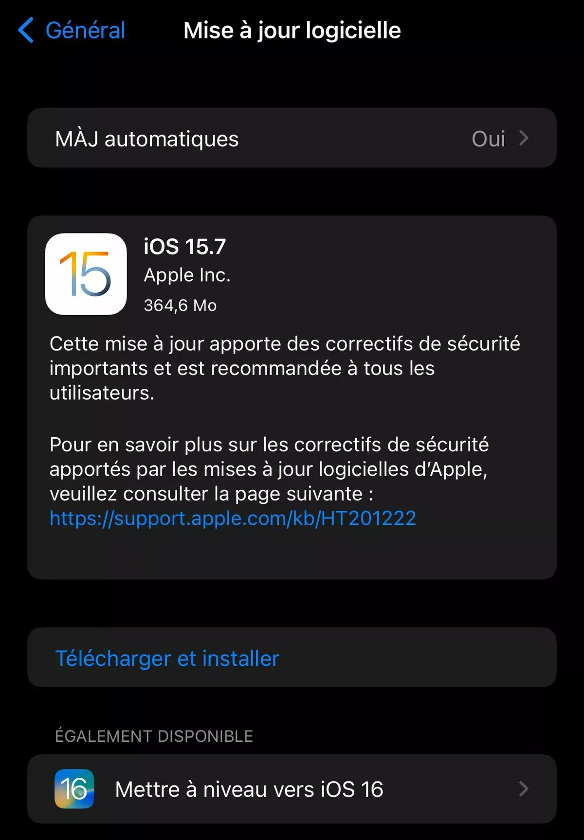 Apple propose une maj de sécurité pour iOS / iPadOS 15.7, macOS Monterey 12.6