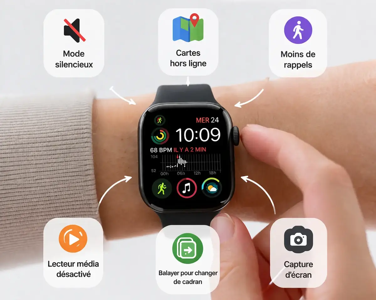 Changer de cadran, d&eacute;sactiver le lecteur m&eacute;dia&nbsp;: 6 astuces pour votre Apple Watch