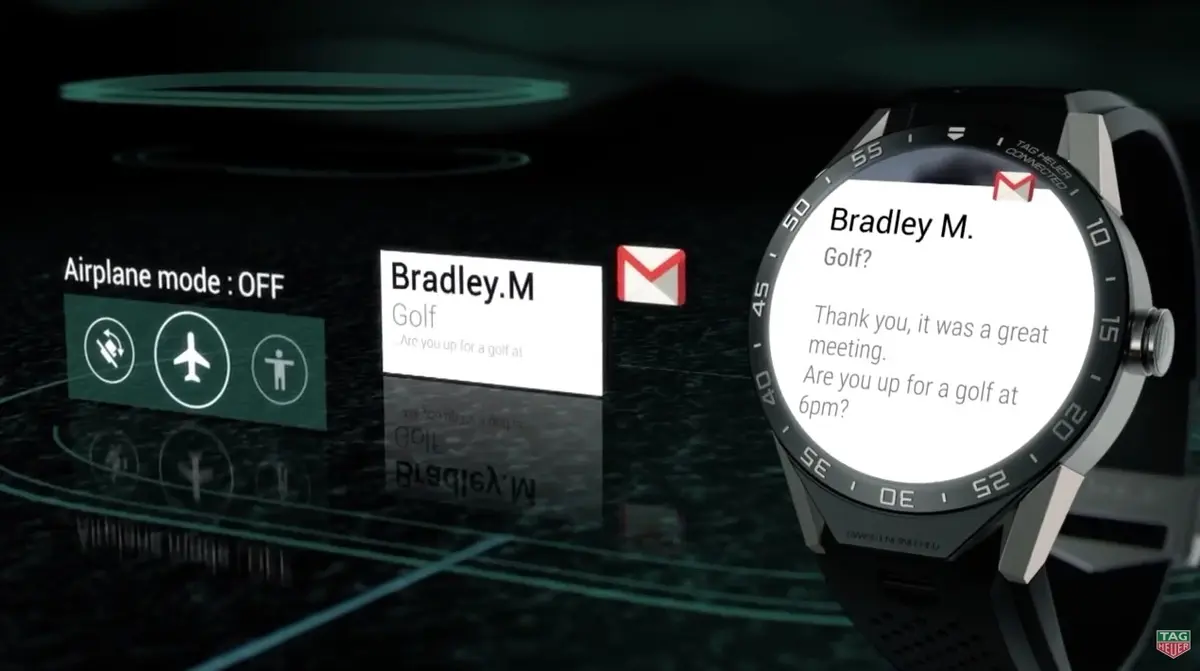 Tag Heuer présente sa Connected : Shazam, Gmail, Whatsapp et Maps sous Android Wear