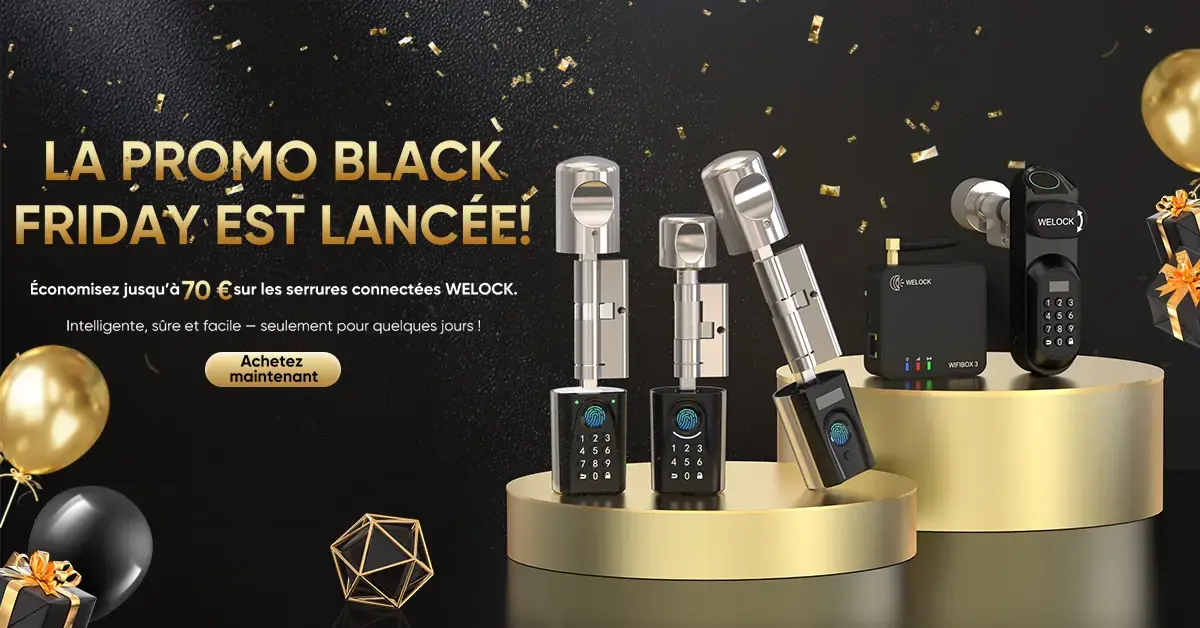 Promo sur les serrures WELOCK TOUCH41, TOUCA51, U81, PCB41 Plus, WIFIBOX3 pour le Black Friday !