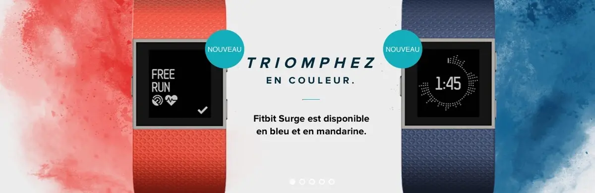 Le Fitbit Surge est désormais disponible en bleu et en mandarine