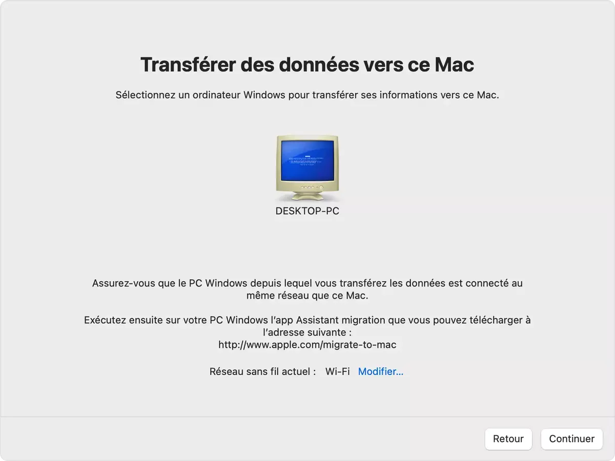 L'Assistant de Migration Windows mis à jour (pour migrer ses donner d'un PC à un Mac)