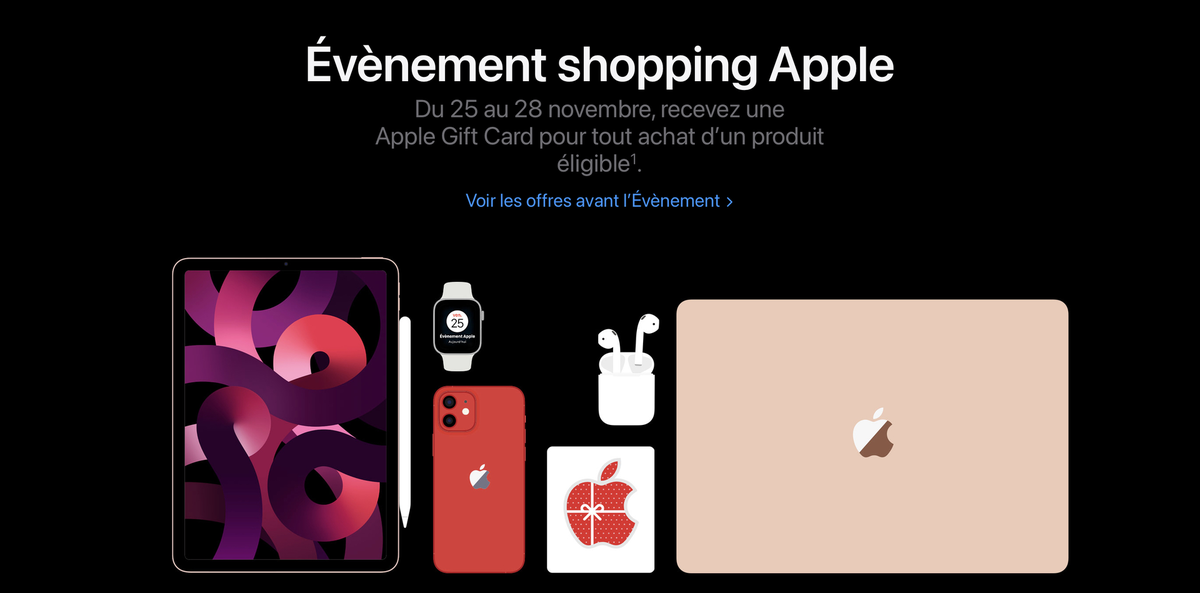 Apple fait aussi son (mini) Black Friday du 25 au 28 novembre