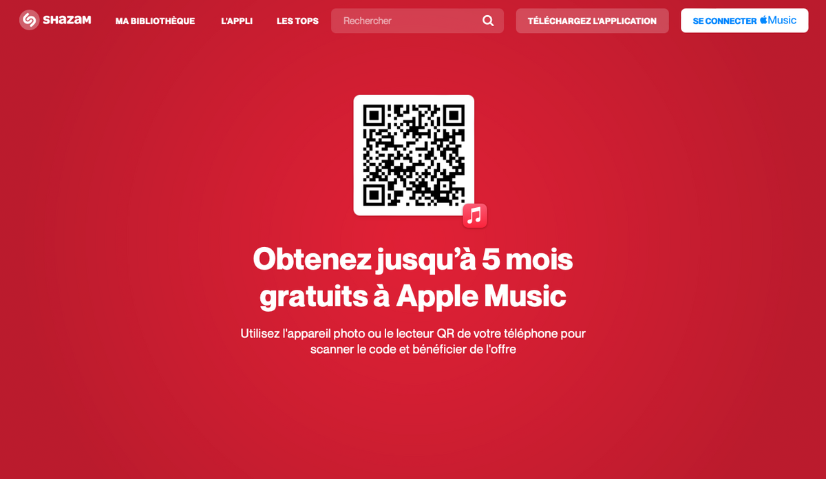 Shazam permet d'obtenir 5 mois d'Apple Music gratuits (6 mois via