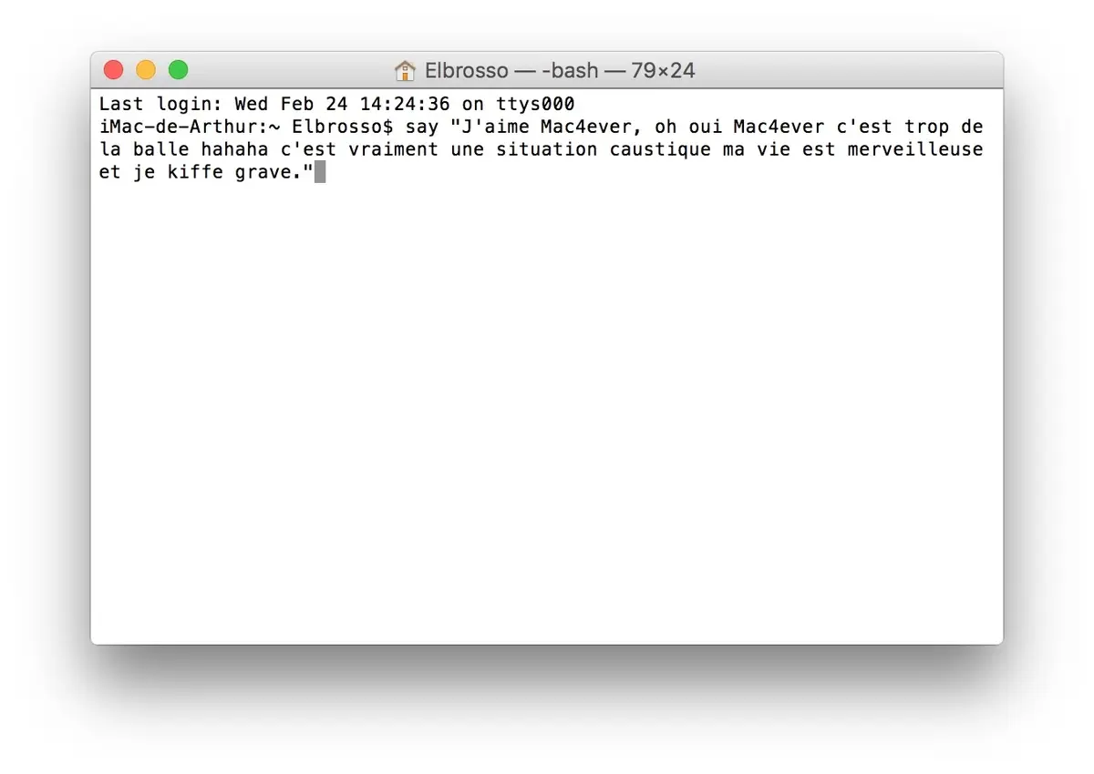 Astuce Terminal : faites dire tout ce que vous voulez à votre Mac