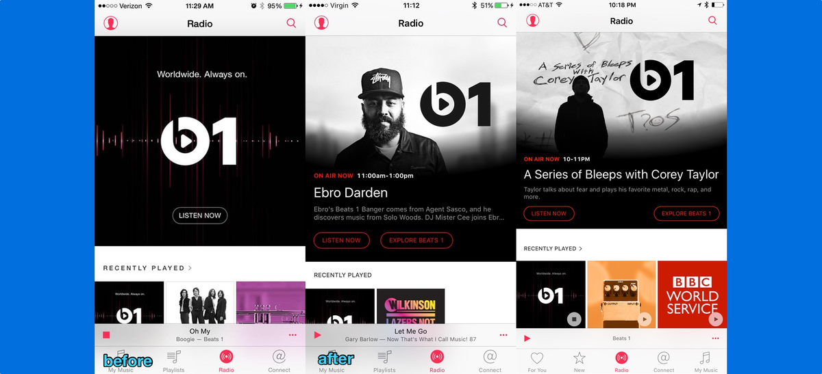 Les émissions de Beats 1 mieux représentées dans l'app Musique d'iOS