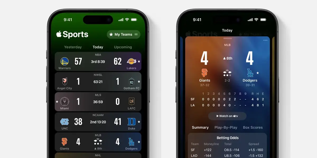 L'application Apple Sports mise sur la simplicité !