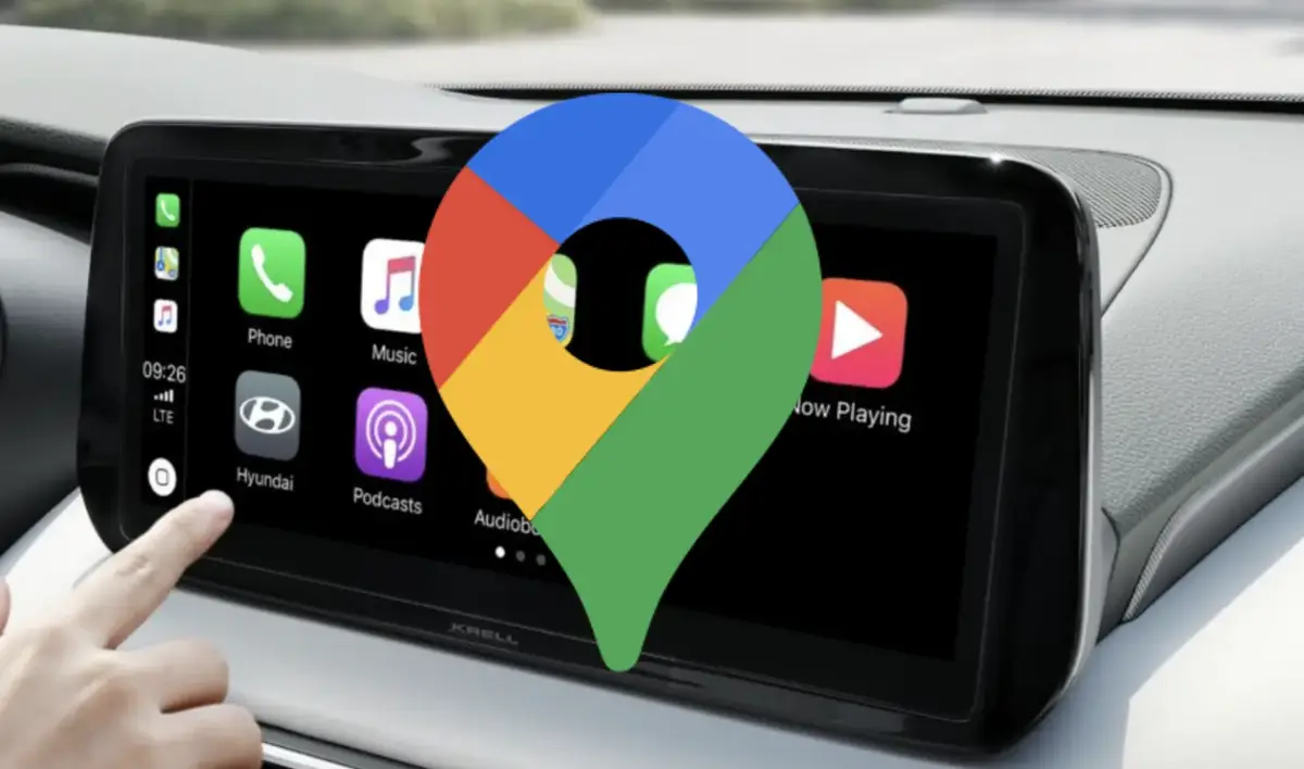 Google Maps computer de vitesse iOS iPhone CarPlay