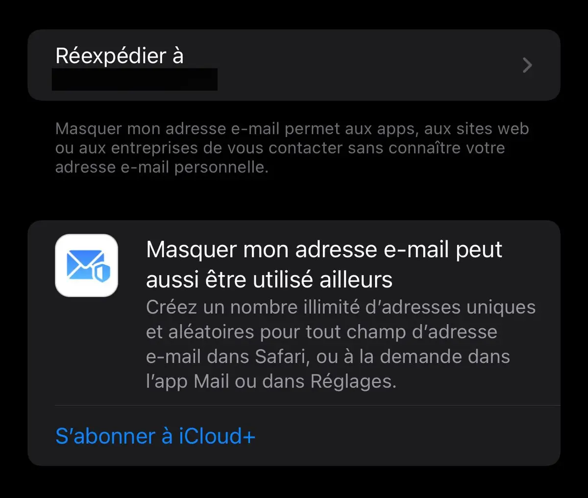 iOS : comment masquer son adresse e‑mail [iCloud+]