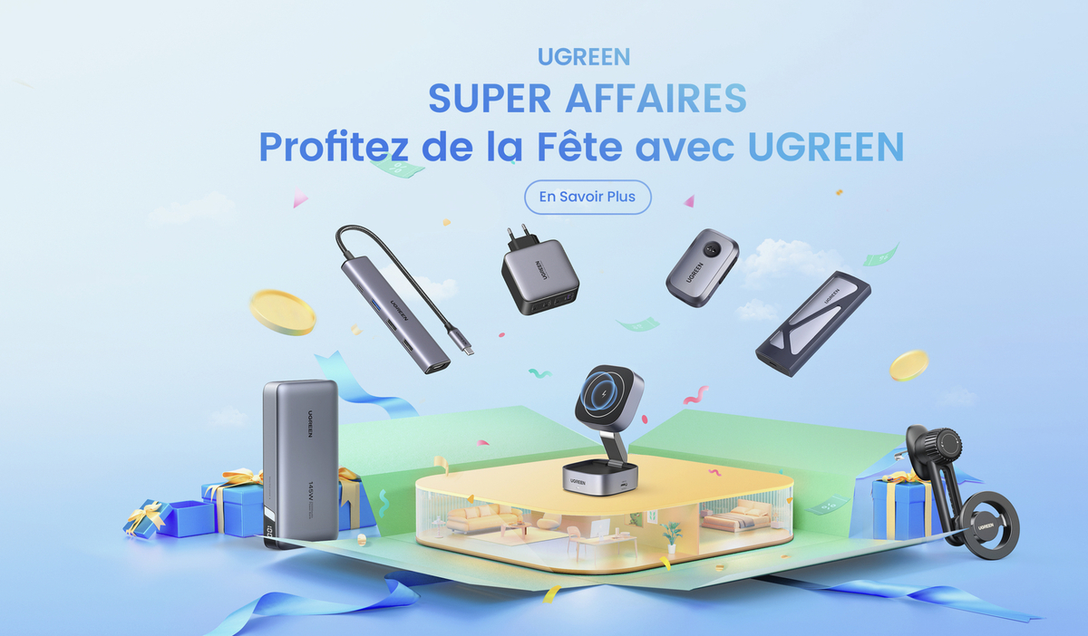 Grande vente chez UGREEN : stations d'accueil et chargeurs multiports jusqu'à -40% ! #PrimeDay