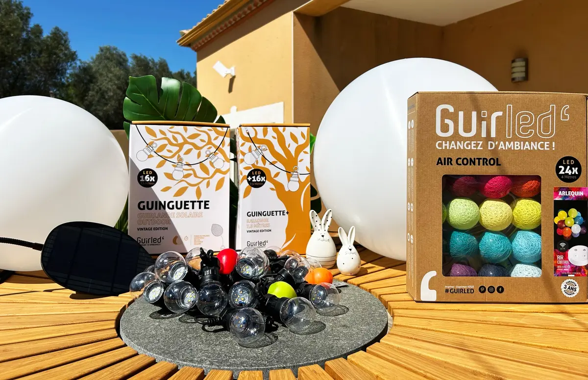 Des guirlandes, guinguettes et LED sur votre terrasse ? -10% sur les produits français Guirled !