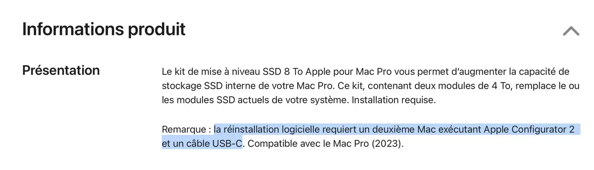 Des SSD internes au tarif délirant pour le Mac Pro 2023