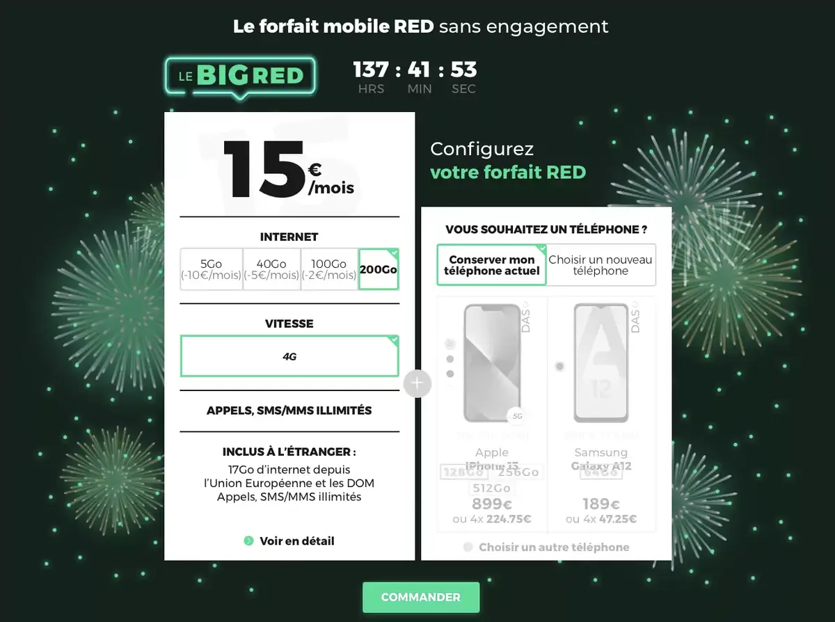 RED (by SFR) relance son forfait BIGRED 200Go pour 15€ par mois