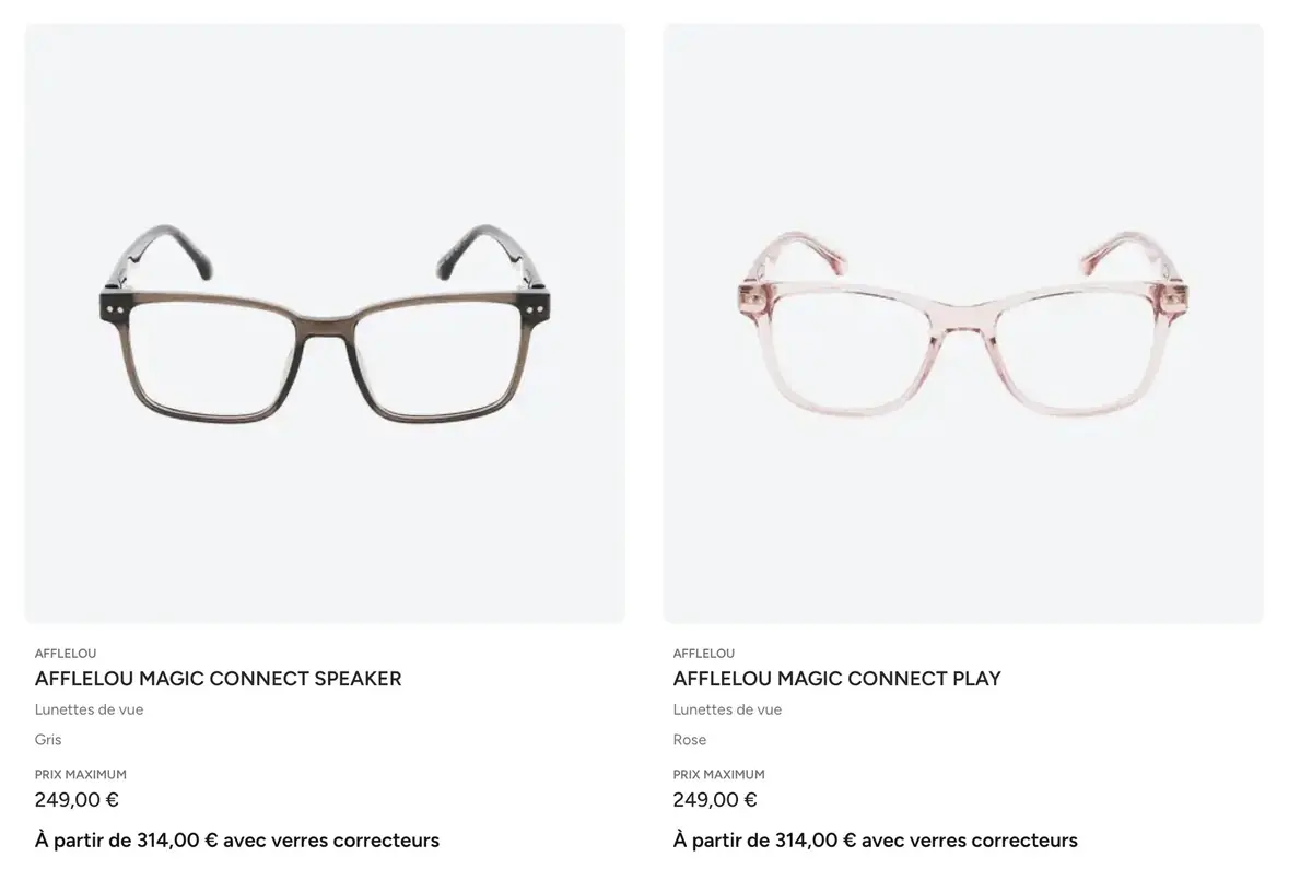 Afflelou attaque les Ray-Ban Meta avec des lunettes connect&eacute;es &agrave; 249 euros