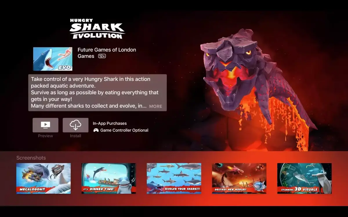 Hungry Shark Evolution fait surface sur l'Apple TV