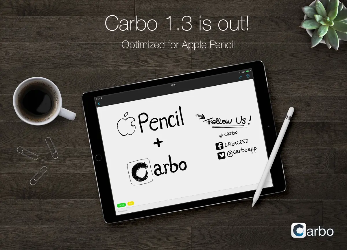 Carbo 1.3 prend en charge l'Apple Pencil et offre de nouveaux outils de dessin