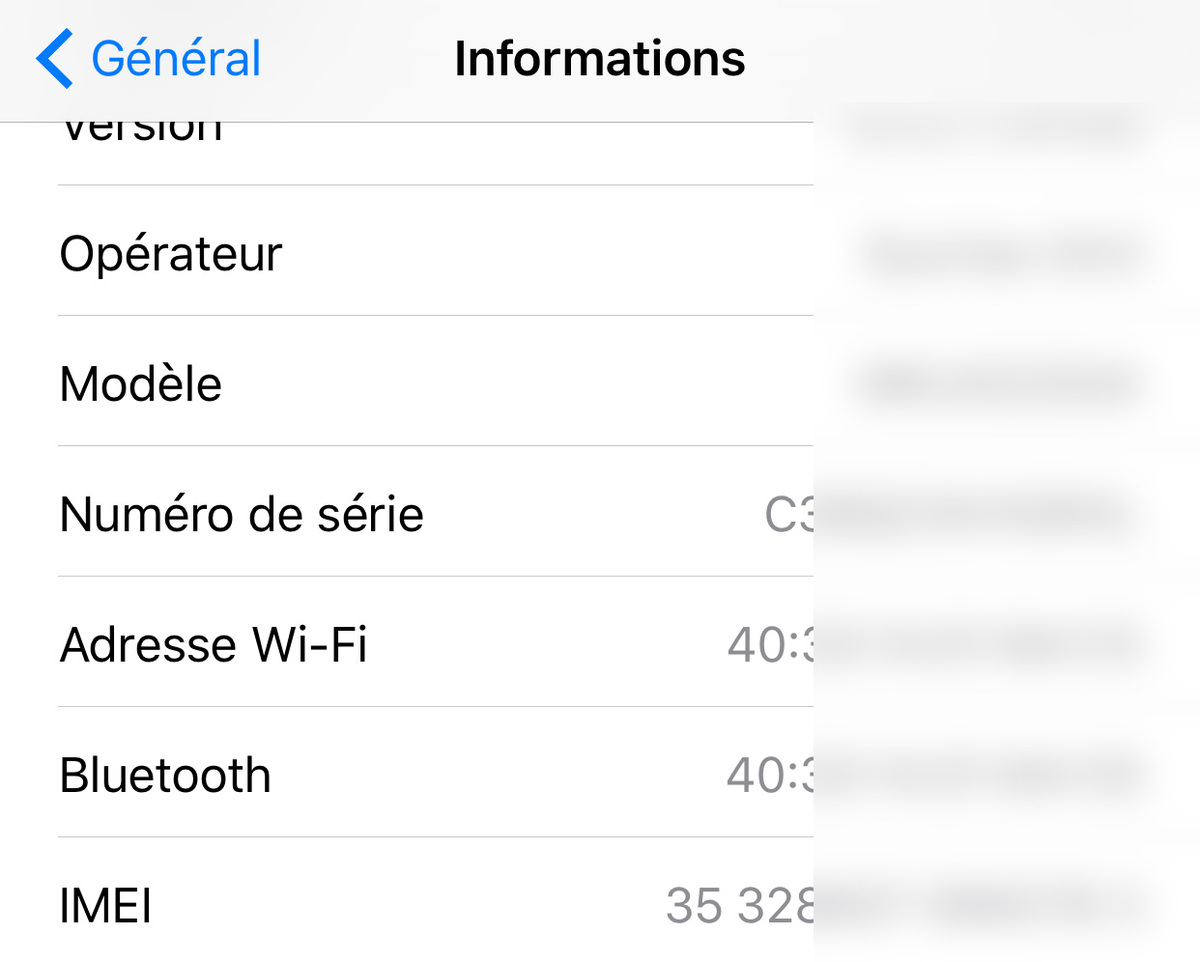 Astuce : où se cache le numéro IMEI sur l'iPhone 6s ?