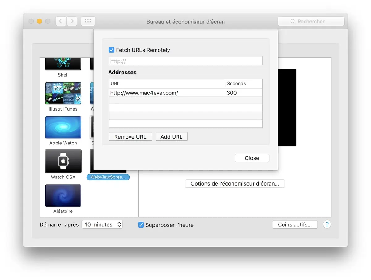 WebViewScreenSaver affiche un site web en guise d'écran de veille sur Mac