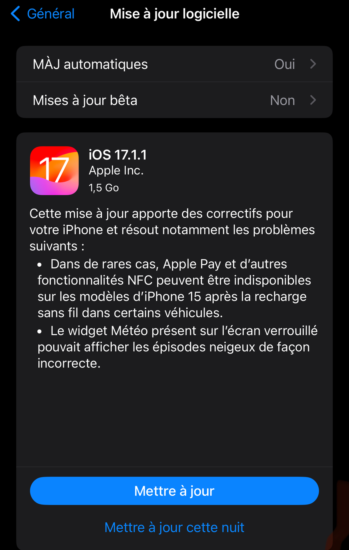 iOS 17.1.1 corrige le problème NFC avec la charge sans-fil de BMW